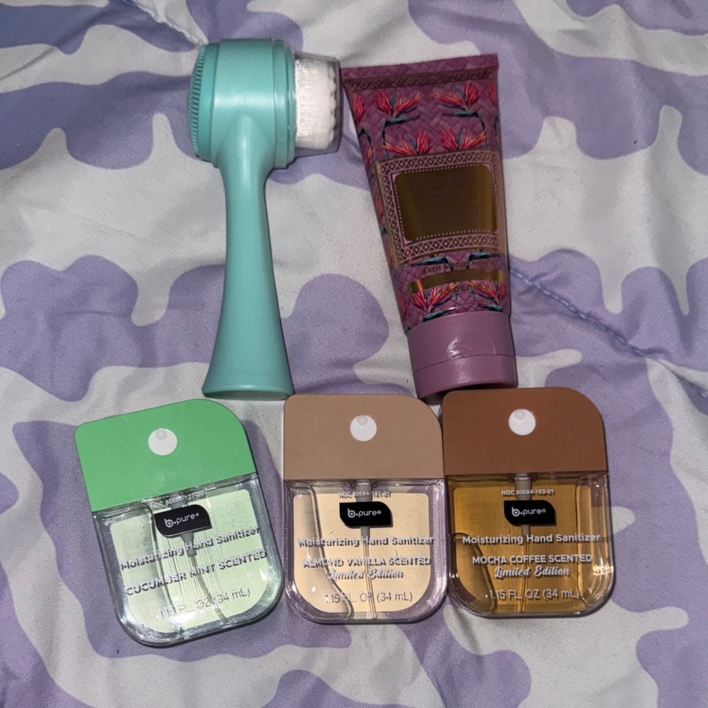 Hand Sanitizers, hand cream and Facial Brush set